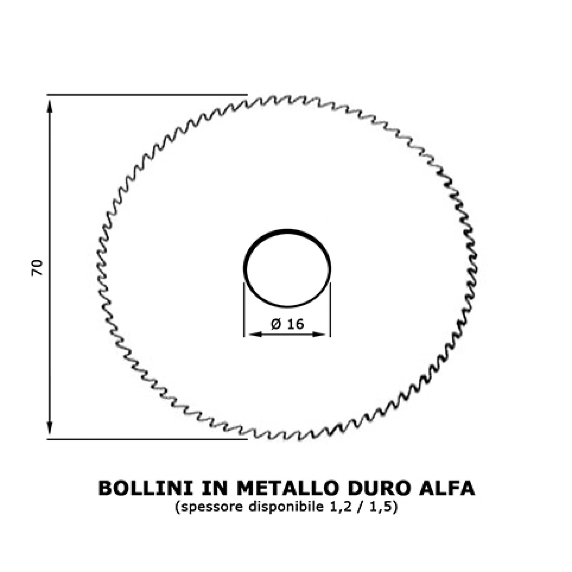 Bollini in Metallo Duro ALFA. 